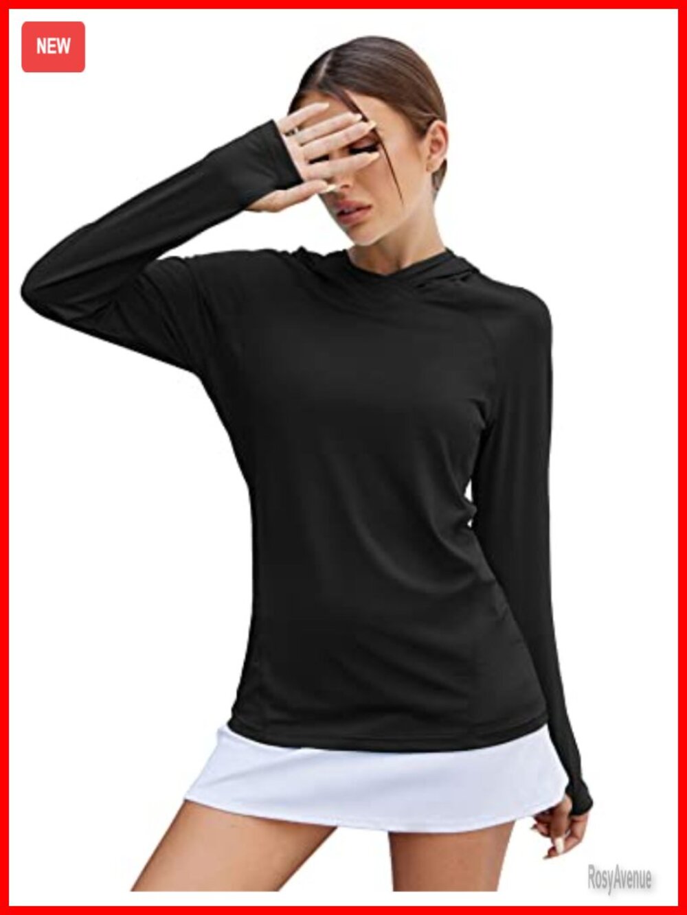 Women's UPF 50+ Sun Protection Hoodie Thumbhole Long Sleeve Hiking Workout Top